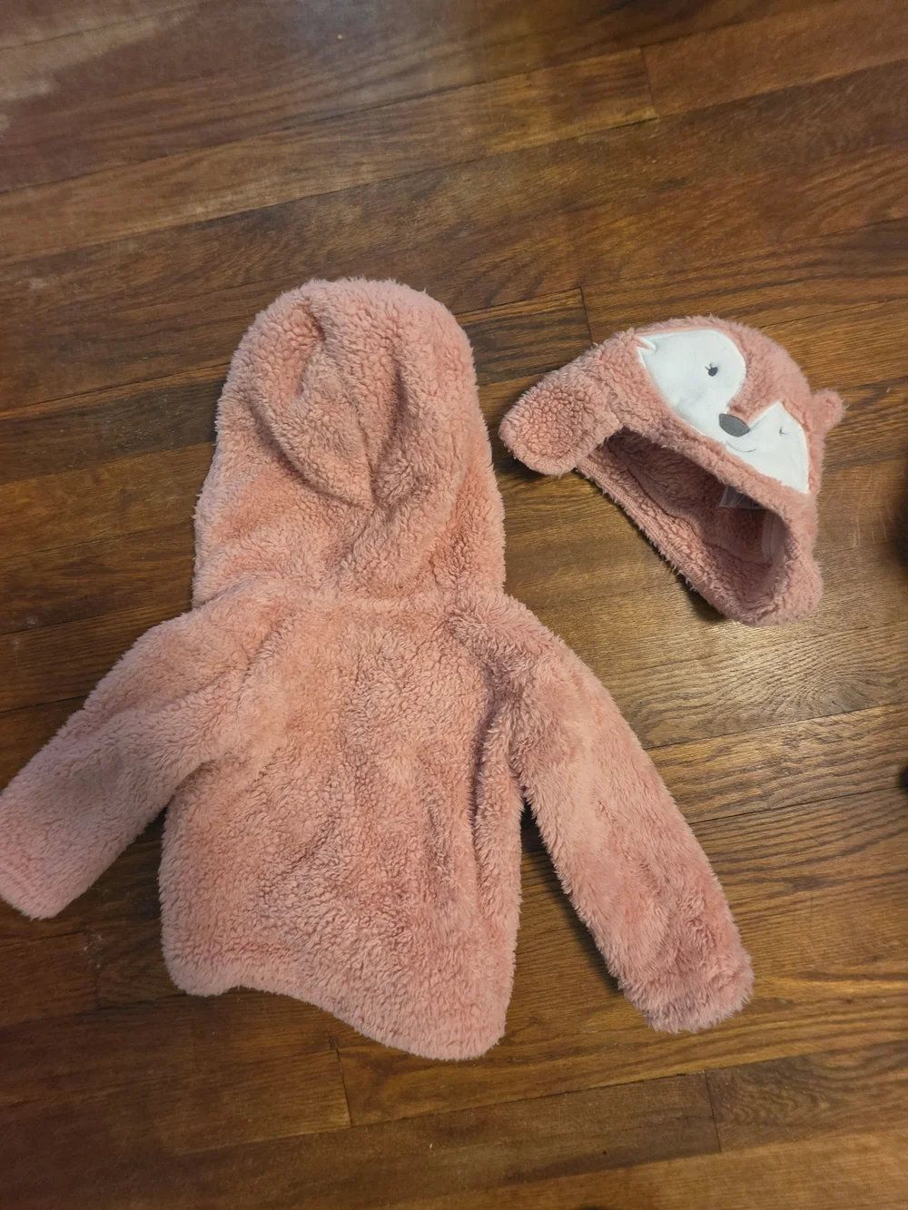 GAP Plush Sherpa Hoodie in Coral Peach
